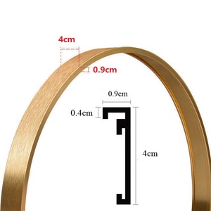 Bingkai foto cermin bulat aluminium mewah untuk dekorasi