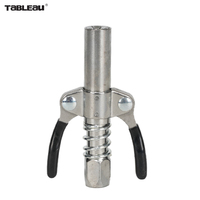 Acoplador de pistola de engrase de doble manija de alta presión de 10000 PSI con punta de engrase de bloqueo y liberación rápida para pistola de engrase manual o eléctrica