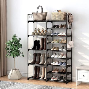 Tall Free Standing 9 Tier Metal <b>Shoe</b> Rack Modular <b>Space</b> <b>Saving</b> <b>Storage</b> Organizer for Home Closet Living Room - Product Image 5