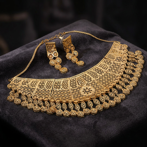 Collares de Moda Chapados en Oro de 14K, 18K y 24K al por Mayor, Conjuntos de Joyería para Bodas, Collares de Novia con Diseño Tradicional - Product Image 4