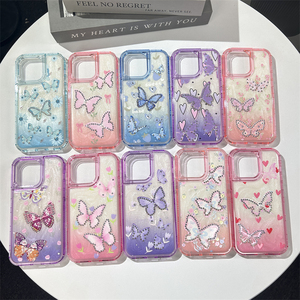 Fantastique 3 En 1 Funda Mignon papillon Brillant Diamant Antichoc Téléphone Cas pour HONR 400 5G - Product Image 6