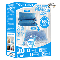 20 sacs de rangement sous vide neufs en PE+PA pour vêtements et literie avec pompe manuelle et pompe électrique