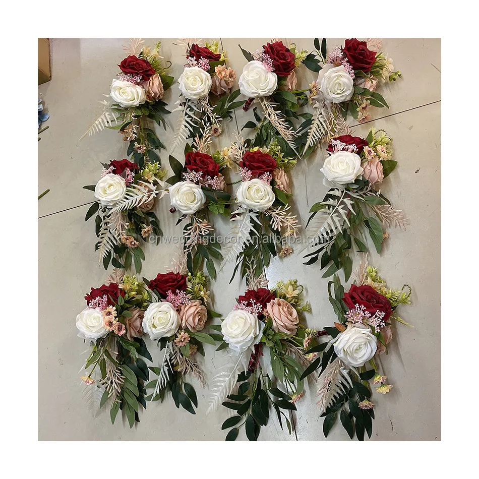 Kustom Membuat Halus Kursi Pernikahan Bunga Belakang Kursi Buatan Bunga Dekorasi Kursi Pernikahan