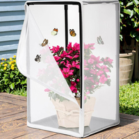 Habitat d'élevage pour papillons noirs 16,5 x 16,5 x 30 pouces, enclos extérieur de luxe en maille pour plantes, boîte à structure en acier inoxydable