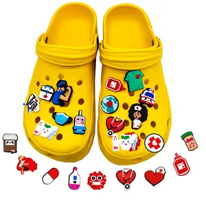 new designer sandal accessories medical nurse doctor cartoon pvc shoe buckle shoe charms accessories for gift