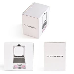 KADS Square 25 Slots Nail Drill Bit Display Storage <b>Box</b> Container With <b>Lock</b> Aluminum Alloy Storage Case <b>for</b> Manicure Bits Holder - Product Image 6