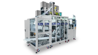 Machine d'emballage industrielle automatique haute productivité pour capsules de lessive avec peseuse multi-têtes pour une mesure précise