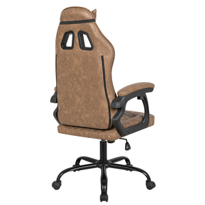 Custom OEM ODM Ergonómico PU cuero Oficina <span class=keywords><strong>Sillas</strong></span> de Juegos de ordenador de respaldo alto Silla Gamer marrón PC Silla de juegos con reposapiés - Product Image 4