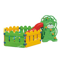 Toboggans en plastique pour enfants LE.HT.106, ensembles de jeux avec toboggan et balançoire en plastique