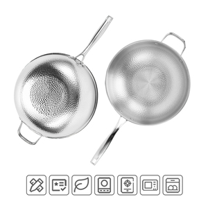 TIANXING Padella Premium in Titanio Puro con Rivestimento Antiaderente, Padella Martellata in Titanio Senza Rivestimento, Grande Wok Professionale Compatibile con Induzione - Product Image 5