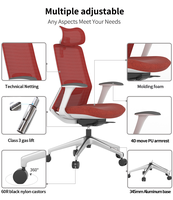 Chaise de bureau ergonomique pivotante confortable KOHO 4D PU avec accoudoirs en maille, conforme aux normes EN 1335 et BIFMA, design original d'usine depuis 14 ans