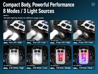 Gantungan Kunci Mini Senter LED Tahan Air USB Isi Ulang ABS 8 Mode IP65 800 Lumens untuk Berkemah