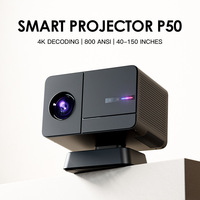 P50 Portable HD 1080P Smart Home Projecteur Auto Focus LED Lampe 2G RAM Android 11 Système D'exploitation Intégré Manuel 3D pour La Maison