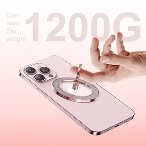 Support de téléphone magnétique avec Rotation à 360 degrés, poignée de téléphone réglable pour iPhone 14 13 12