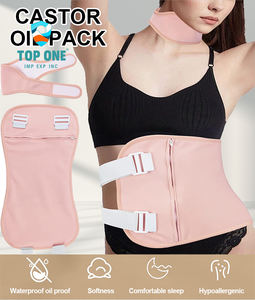 Almohadillas de correa ajustable Top One, franela de algodón orgánico reutilizable alrededor del pecho, envoltura para el estómago, paquete de aceite de ricino - Product Image 2