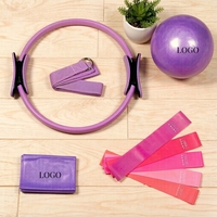 Kit d'entraînement à domicile pour yoga et pilates avec bandes de résistance, ensemble de pilates portable avec chaussettes antidérapantes et logo personnalisé