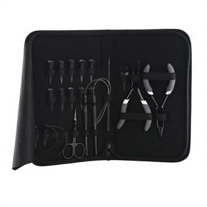 Professional Commercial Use Hair Extension Tools <b>Kit</b> MicroBead Linkies Pliers Sectioning Clips 12pcs Stainless Steel Needles - Product Image 1
