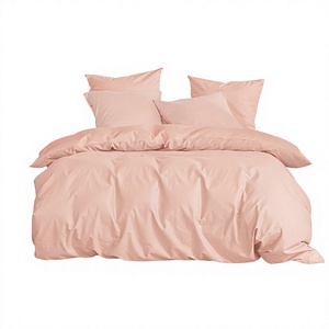 ชุดเครื่องนอนผ้าฝ้ายทอทันสมัยสีพีชและสีชมพูแซลมอน ยี่ห้อ Poland Stock Solid Peach & Blush Salmon  200TC  ผ้าห่มคลุมเตียง 3 ชิ้น สำหรับขายส่ง/ดรอปชิปปิ้งในยุโรป - Product Image 1