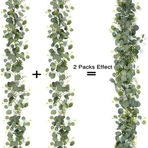 Guirlande artificielle d'eucalyptus Deok-sun 180 cm, fleurs en soie pour décorations de mariage, accessoires d'extérieur et de maison - Product Image 4