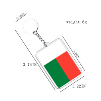 Porte-clés en acrylique et pendentifs, drapeaux de Madagascar, accessoires de divers pays pour les fans