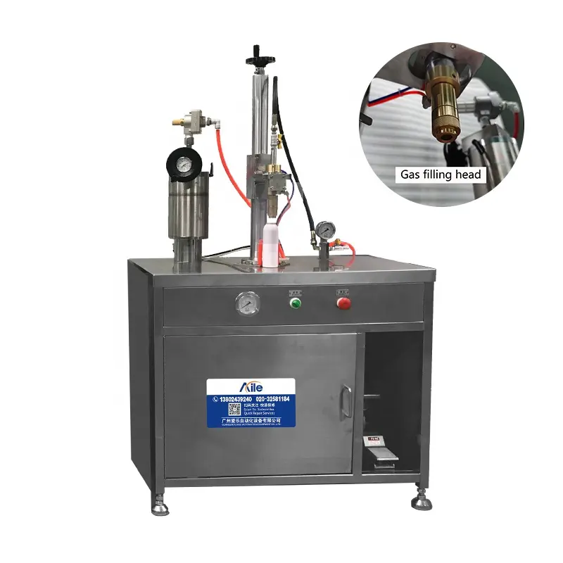 Chất Liệu Cao Cấp Bán Tự Động Aerosol Gas Filling Machine Đối Với Thuốc Trừ Sâu Phun Có Thể Cạo Bọt Aerosol Phun Có Thể Làm Đầy