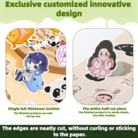 Étiquettes autocollantes personnalisées en vinyle holographique imperméable, impression de dessins animés, découpe Kiss Cut, feuilles d'autocollants personnalisées