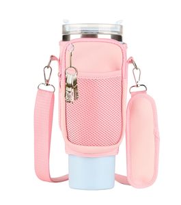 Sac de transport pour bouteille d'eau avec poche pour téléphone pour Stanley Cup 40oz, pochette en néoprène pour bouteille d'eau avec sangle réglable - Product Image 1