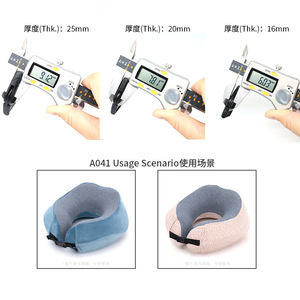 U-<b>Shaped</b> Neck <b>Pillow</b> With Snap Fastener Memory Foam Portable Travel Headrest For Outdoor Airplane Use - Product Image 4
