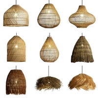 Lustre suspendu en rotin style Wabi-Sabi, design créatif et original, abat-jour tressé artistique pour gîte, éclairage
