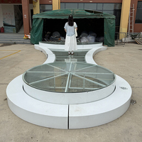 Événement de mariage lisse blanc clair piste de danse personnalisé miroir en verre mental allée plate-forme de scène pour événements mariages