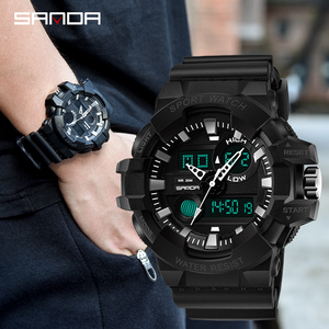 SANDA-reloj digital para hombre, banda de goma transparente resistente al <span class=keywords><strong>agua</strong></span>, calendario, cronógrafo, para exteriores, 780 - Product Image 3