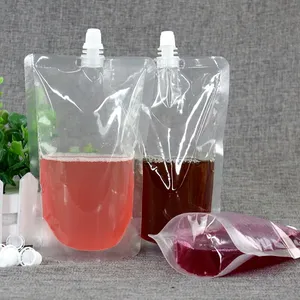 플라스틱 주스 포장 음료 부대 투명한 주스 음료 비닐 봉투의 주문을 받아서 만들어진 각종 유형
