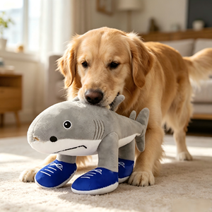 Hai-Hundekau-Spielzeug mit Sneaker-Füßen, Langlebiges Plüsch-Welpen-Kauspielzeug - Product Image 5