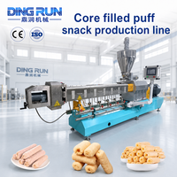 Ligne de production industrielle clé en main pour extrudeuse de snacks de maïs soufflé multicolores fourrés, machine de fabrication de snacks fourrés