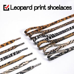 Lacets plats en polyester de 8 mm imprimés d'animaux colorés personnalisés pour baskets et chaussures décontractées - Product Image 2