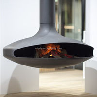 Cheminée électrique PANSEE Flying Saucer 600-1200mm, construction métallique, télécommande, design moderne, chauffage pour villa et hôtel