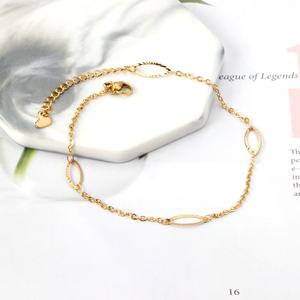 <b>Fashion</b> Dainty Waterproof Wholesale Personalized Stainless Steel 18K PVD Gold Plated <b>Anklets</b> Chains Foot Jewelry for Women - Product Image 3