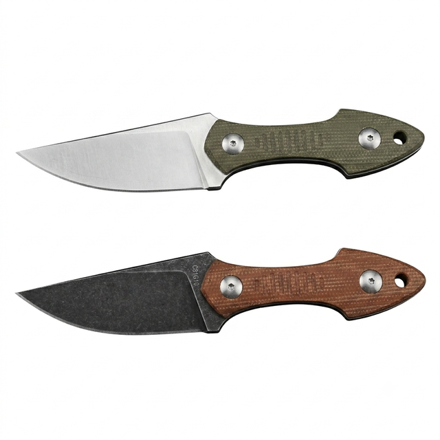 GMF3 Style Fixed D2 Blade Pocket Knife Satin with Leather Sheath Portable Tactical Hunting Knife for Outdoor Camping