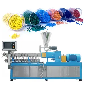 Parrel coratating twin screw color master batch making machine con estrusore bivite parallelo