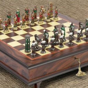 Romans Vs Barbarians <b>Themed</b> Stone Chessmen Ultimate Board/Cabinet <b>Chess</b> <b>Set</b> Antique Wedding Baptism - Product Image 5