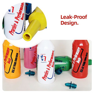 Bouteille d'entraînement pour barman en plastique coloré néon, réutilisable, avec couvercle, étanche, pour la pratique des cocktails - Product Image 3