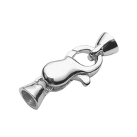 Vente en gros de fermoirs mousquetons de haute qualité en argent sterling S925 de 9mm pour collier de perles
