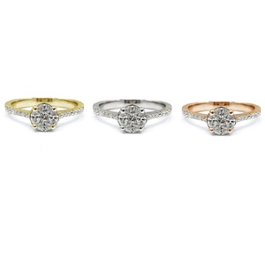 Best Workmanship Classic High Quality 18k Solid White Gold Real Diamond Engagement Wedding Party Cluster Rings Women's - Product Image 4