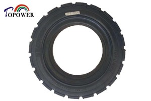 Neumático de caucho macizo sin aire y antipinchazos 350x100 350*100 350 100 con llanta para robot barredor de remolque de aeropuerto pequeño de alta carga - Product Image 4