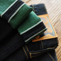 Jeans de Mezclilla Japonesa Cruda de 15.5 oz, Mezclilla Selvage Teñida en Verde para Hombre