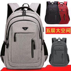 Laptop <b>Backpack</b> For Men Large Capacity With Usb Charging Port Business School Bag Waterproof Solid Color Summer 2025 - Product Image 5