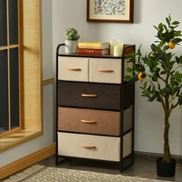 Meuble de rangement en tissu de style américain contemporain, écologique, peu encombrant, à tiroirs, avec dossier, multi-niveaux, pour villa, transfrontalier