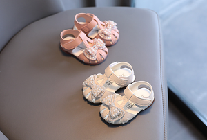 Sandales d'été pour bébé fille, style princesse, <span class=keywords><strong>à</strong></span> nœud, semelle souple, respirantes, confortables, chaussures pour tout-petits, chaussures bébé avec perle - Product Image 5