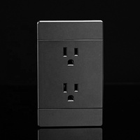 Prise murale double 100-250 volts, 3 broches, 15A, norme américaine, avec panneau décoratif ultra-fin