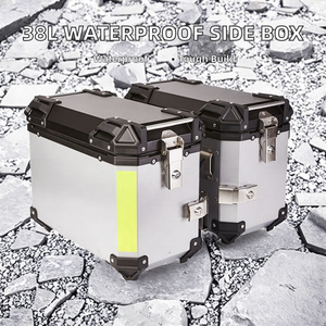 XINGQIXIA Boîte latérale de <span class=keywords><strong>moto</strong></span> en alliage d'aluminium 38L étanche à démontage rapide pour maxi-scooter et <span class=keywords><strong>moto</strong></span> - Product Image 2